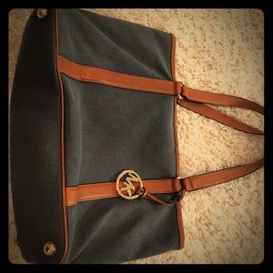 Blue & Brown leather Michael Kors handbag